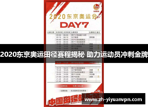 2020东京奥运田径赛程揭秘 助力运动员冲刺金牌